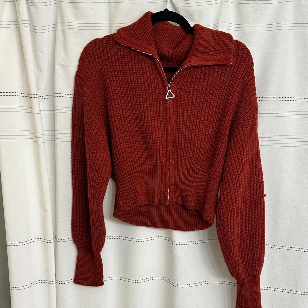 Cider Rust Red Cowl Neck Sweater